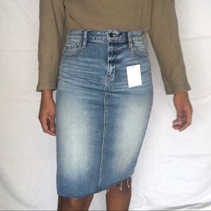 Hidden Jeans Knee Length Denim Skirt